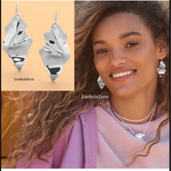 Alexis Bittar Jewelry - ALEXIS BITTAR • NEW Light weight Silver Draped Liquid Metal Leaf Drop Earrings